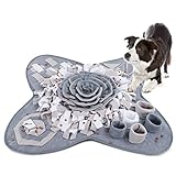 IEUUMLER Schnüffelteppich für Hunde Riechen Trainieren Intelligenzspielzeug Futtermatte Trainingsmatte für Haustier Hunde Katzen IE081 (71x71cm, Grey & White)